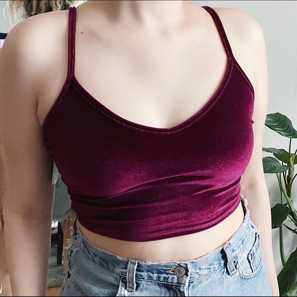 Fashion Nova Burgundy Velvet Top